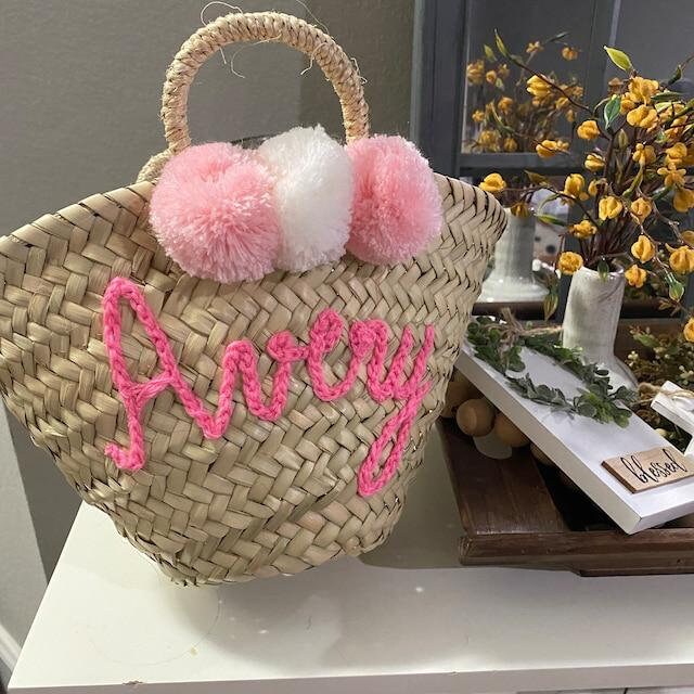 Straw bags Wedding guest gift Easter Basket Basket BACHELORETTE PARTY Bag Bridesmaid Gift Monogram basket Monogrammed bag