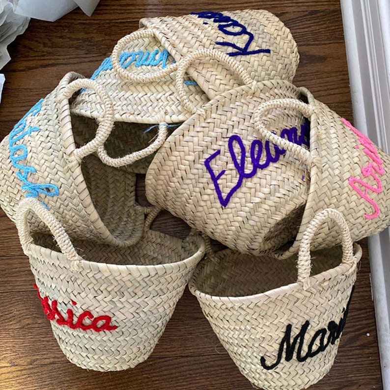 Straw bags Wedding guest gift Easter Basket Basket BACHELORETTE PARTY Bag Bridesmaid Gift Monogram basket Monogrammed bag