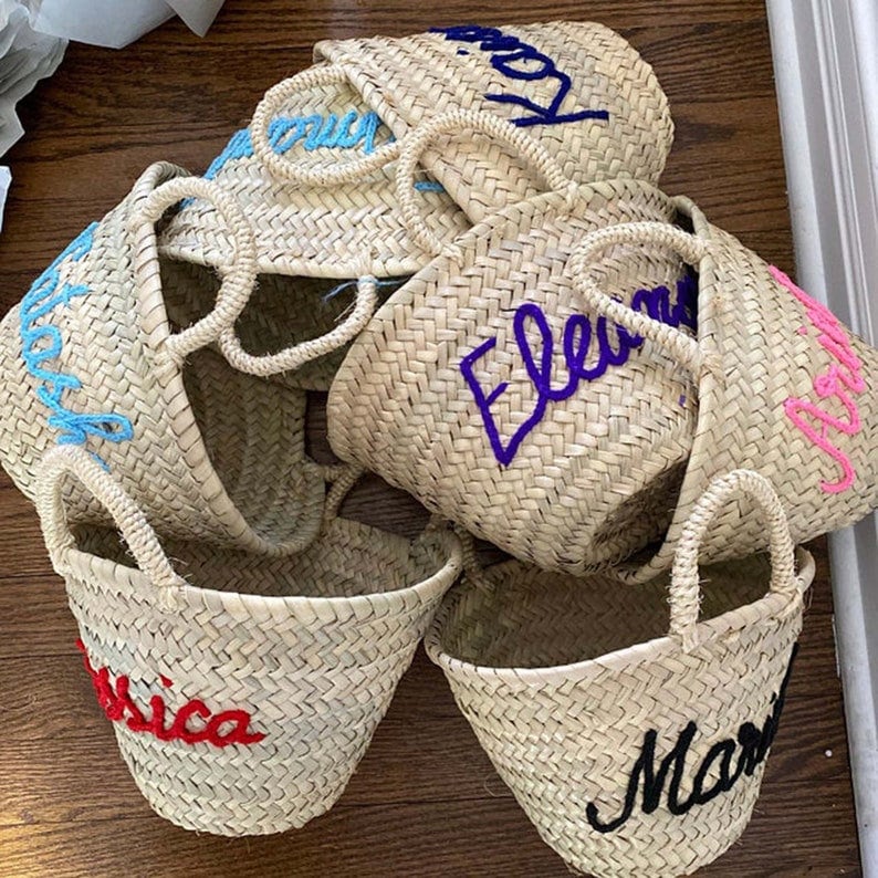 Straw bags Wedding guest gift Easter Basket Basket BACHELORETTE PARTY Bag Bridesmaid Gift Monogram basket Monogrammed bag