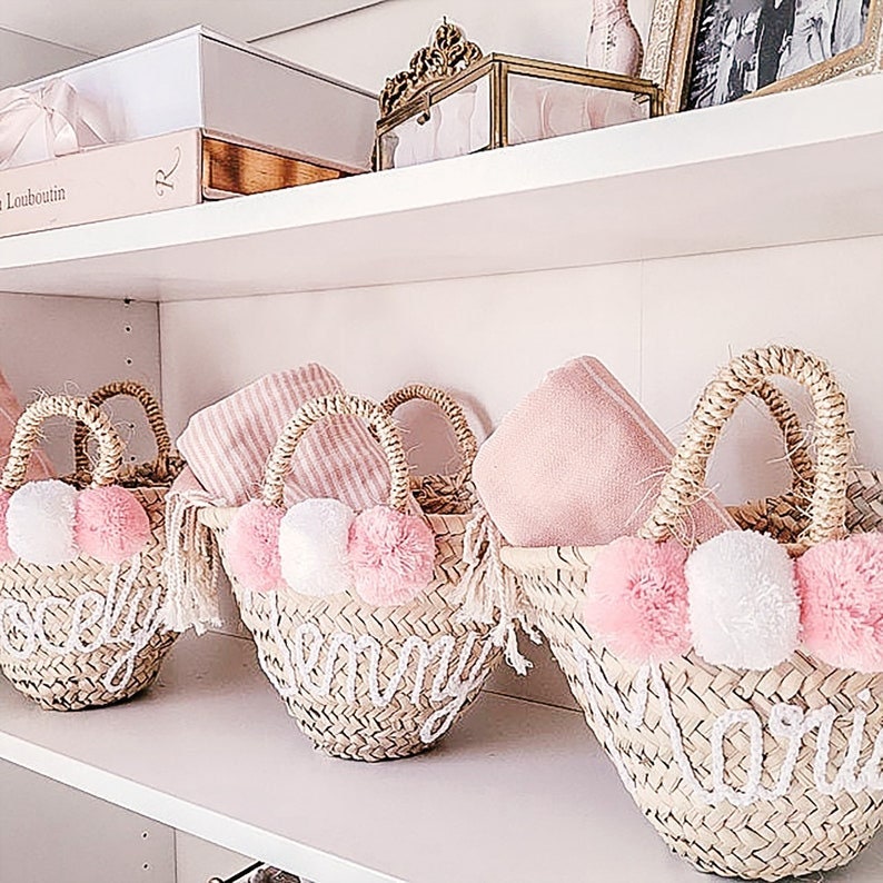 50% Off PERSONALIZED BASKET,bridal shower bags,customized straw bags,custom beach bag,straw tote,embroidered bags