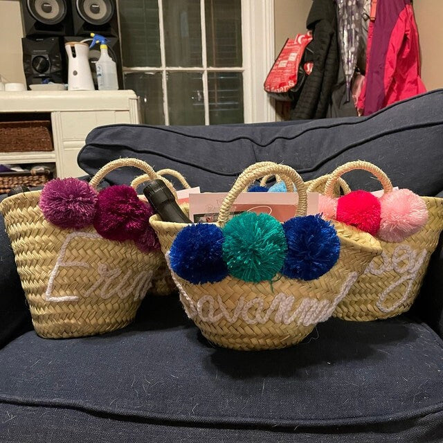 Straw bags Wedding guest gift Easter Basket Basket BACHELORETTE PARTY Bag Bridesmaid Gift Monogram basket Monogrammed bag
