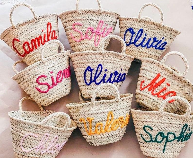 Straw bags Wedding guest gift Easter Basket Basket BACHELORETTE PARTY Bag Bridesmaid Gift Monogram basket Monogrammed bag