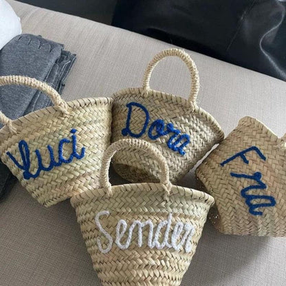 50% Off PERSONALIZED BASKET,bridal shower bags,customized straw bags,custom beach bag,straw tote,embroidered bags