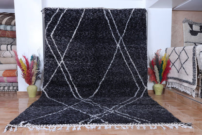 Beni ourain rug- Authentic Moroccan Rug- Custom Beni Ourain rug- Beni Rug- Large Moroccan Rug- Black &amp; White Rug- Custom rug