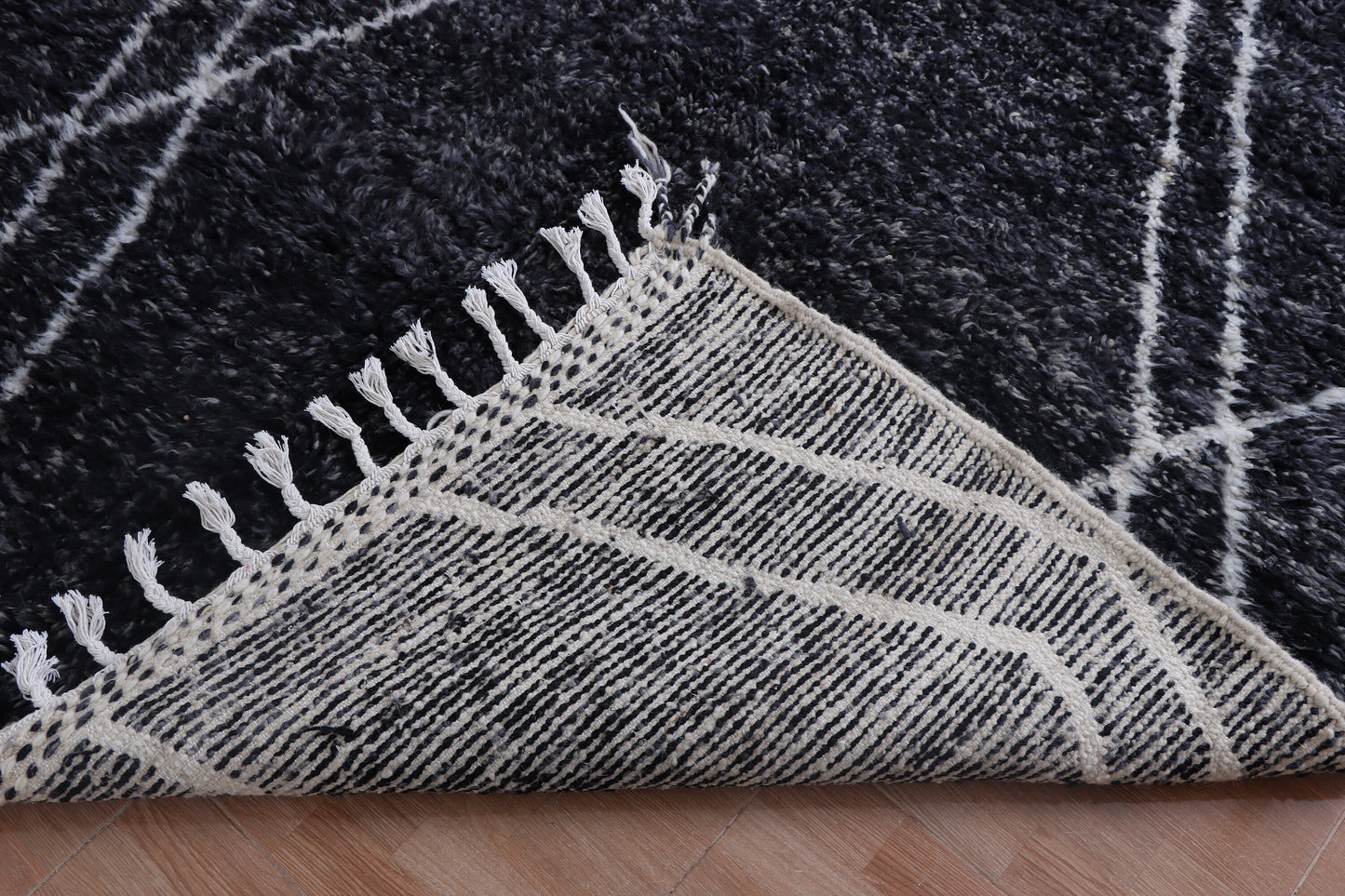 Beni ourain rug- Authentic Moroccan Rug- Custom Beni Ourain rug- Beni Rug- Large Moroccan Rug- Black &amp; White Rug- Custom rug