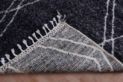 Beni ourain rug- Authentic Moroccan Rug- Custom Beni Ourain rug- Beni Rug- Large Moroccan Rug- Black &amp; White Rug- Custom rug