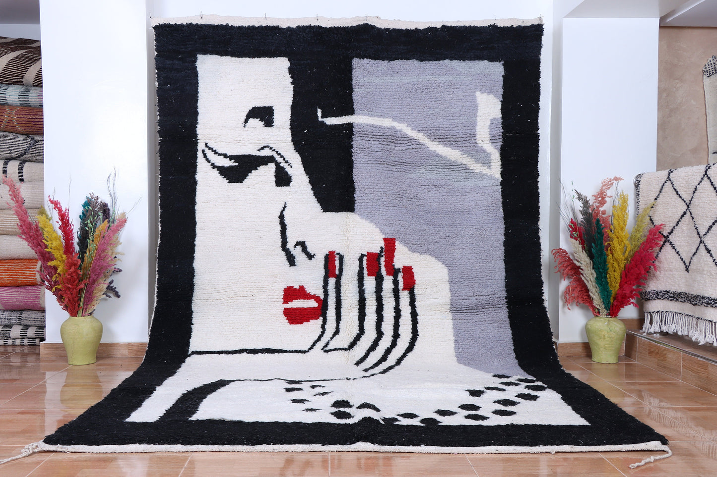 Moroccan rug Hand knotted - Beni ourain rug - Custom rug - handmade rug - Genuine lamb wool - Authentic Moroccan rug - Custom moroccan rug