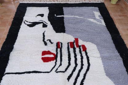 Moroccan rug Hand knotted - Beni ourain rug - Custom rug - handmade rug - Genuine lamb wool - Authentic Moroccan rug - Custom moroccan rug