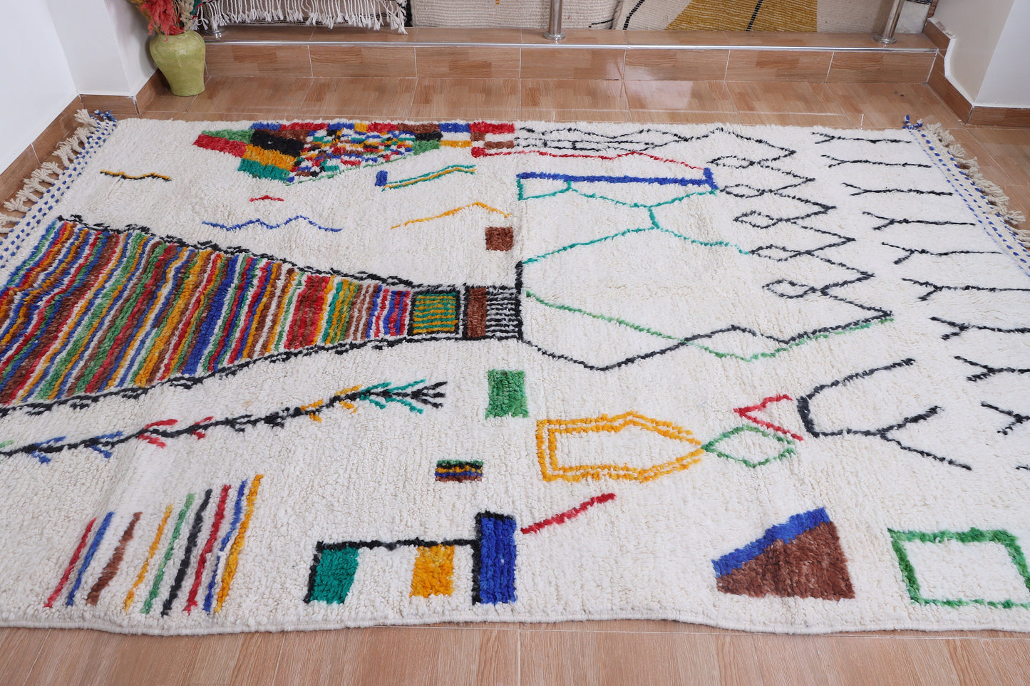 Moroccan rug Hand knotted - Beni ourain rug - Custom rug - handmade rug - Genuine lamb wool - Authentic Moroccan rug - Custom moroccan rug