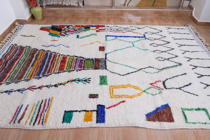 Moroccan rug Hand knotted - Beni ourain rug - Custom rug - handmade rug - Genuine lamb wool - Authentic Moroccan rug - Custom moroccan rug