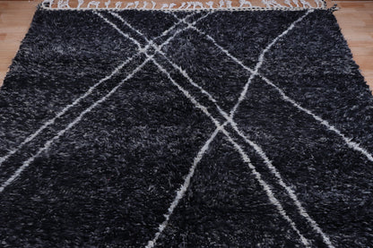 Beni ourain rug- Authentic Moroccan Rug- Custom Beni Ourain rug- Beni Rug- Large Moroccan Rug- Black &amp; White Rug- Custom rug