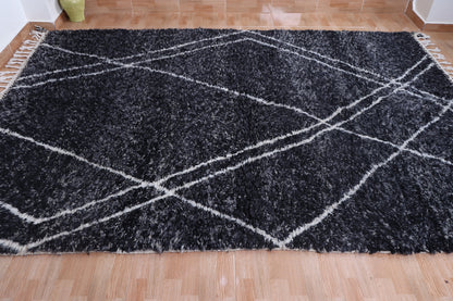 Beni ourain rug- Authentic Moroccan Rug- Custom Beni Ourain rug- Beni Rug- Large Moroccan Rug- Black &amp; White Rug- Custom rug