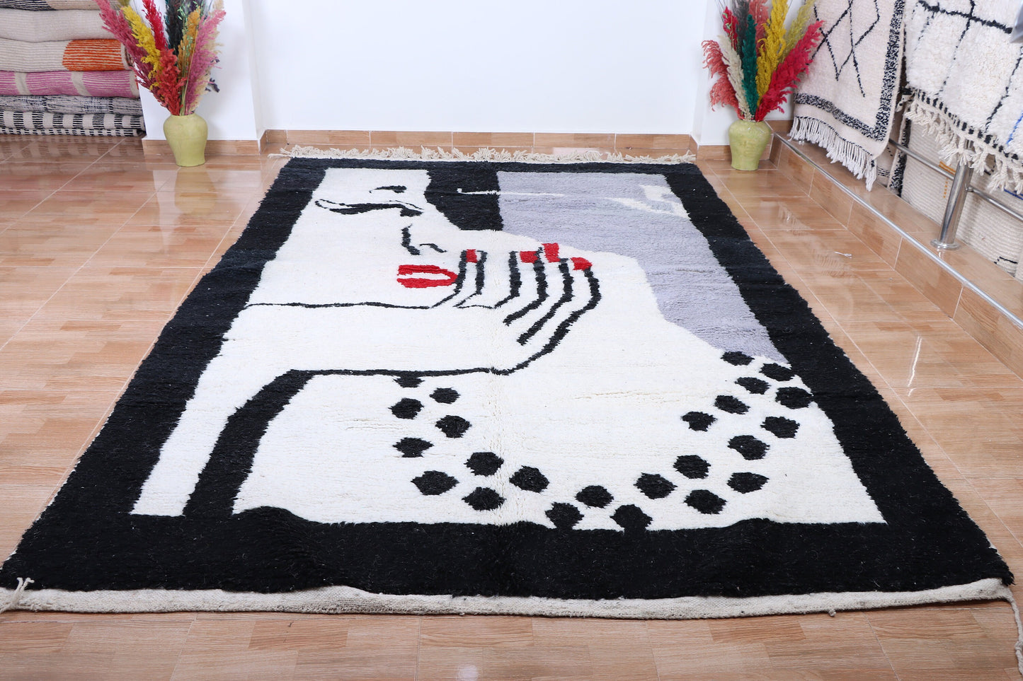 Moroccan rug Hand knotted - Beni ourain rug - Custom rug - handmade rug - Genuine lamb wool - Authentic Moroccan rug - Custom moroccan rug