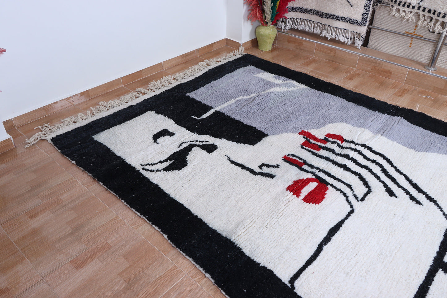 Moroccan rug Hand knotted - Beni ourain rug - Custom rug - handmade rug - Genuine lamb wool - Authentic Moroccan rug - Custom moroccan rug