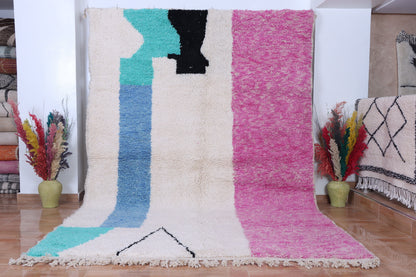 Beni ourain rug- Authentic Moroccan Rug- Custom Beni Ourain rug- Beni Rug- Large Moroccan Rug- White &amp; Pink Rug- Custom rug
