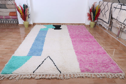 Beni ourain rug- Authentic Moroccan Rug- Custom Beni Ourain rug- Beni Rug- Large Moroccan Rug- White &amp; Pink Rug- Custom rug