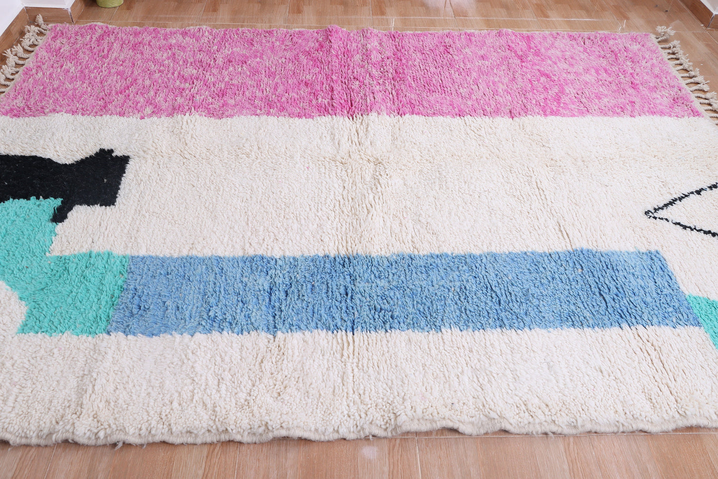 Beni ourain rug- Authentic Moroccan Rug- Custom Beni Ourain rug- Beni Rug- Large Moroccan Rug- White &amp; Pink Rug- Custom rug