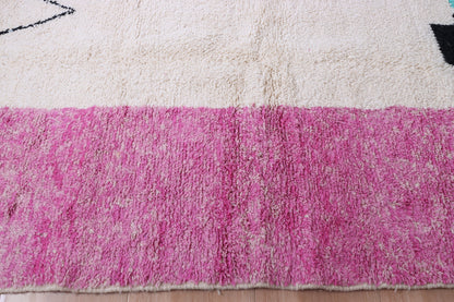 Beni ourain rug- Authentic Moroccan Rug- Custom Beni Ourain rug- Beni Rug- Large Moroccan Rug- White &amp; Pink Rug- Custom rug