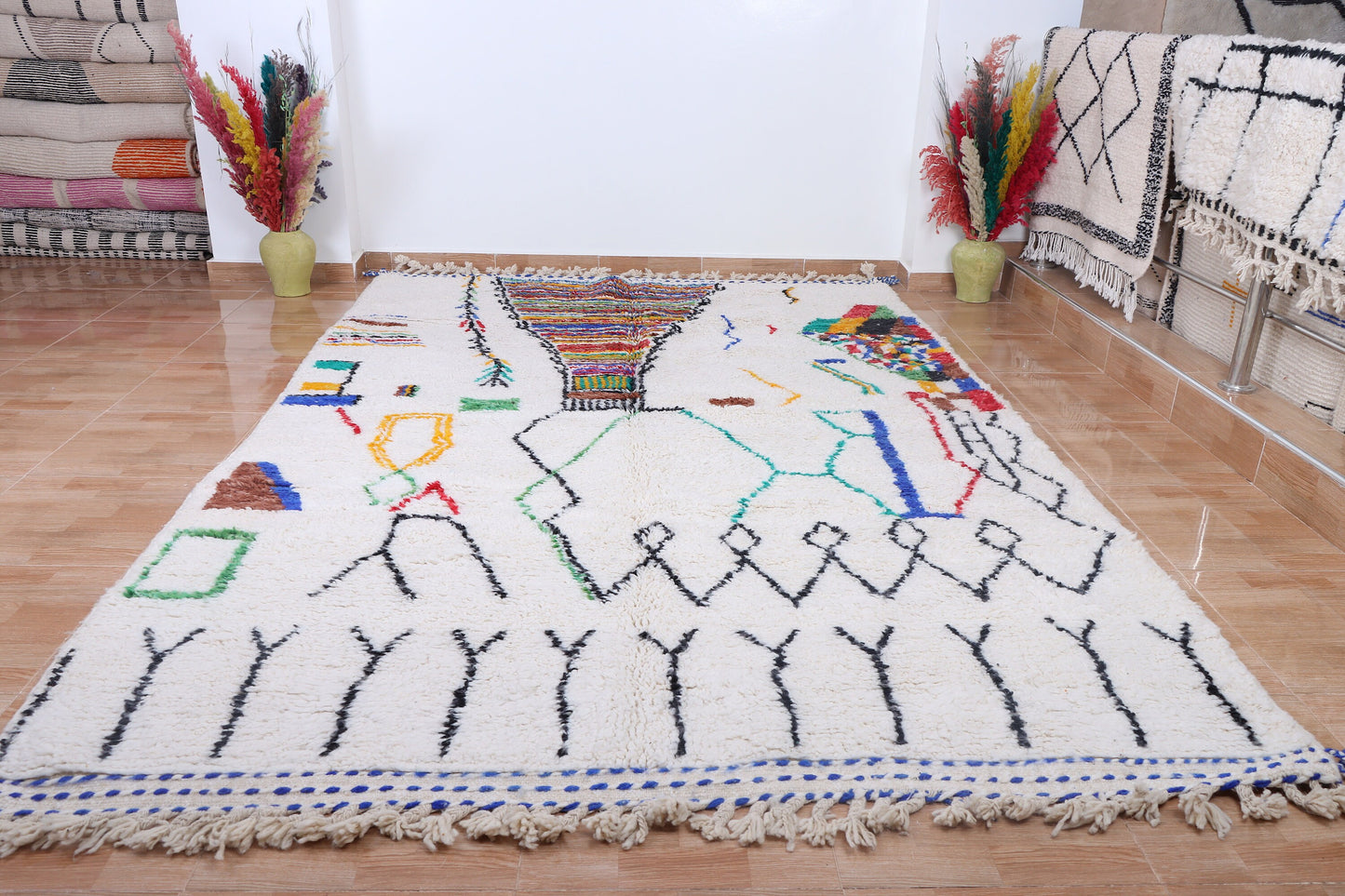 Moroccan rug Hand knotted - Beni ourain rug - Custom rug - handmade rug - Genuine lamb wool - Authentic Moroccan rug - Custom moroccan rug