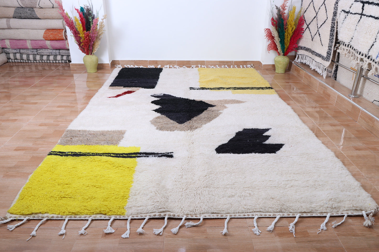Moroccan rug - Beni ourain Ivory rug - Berber rug - Custom size Moroccan rug - Contemporary rug - Ivory rug - wool rug - Handmade rug