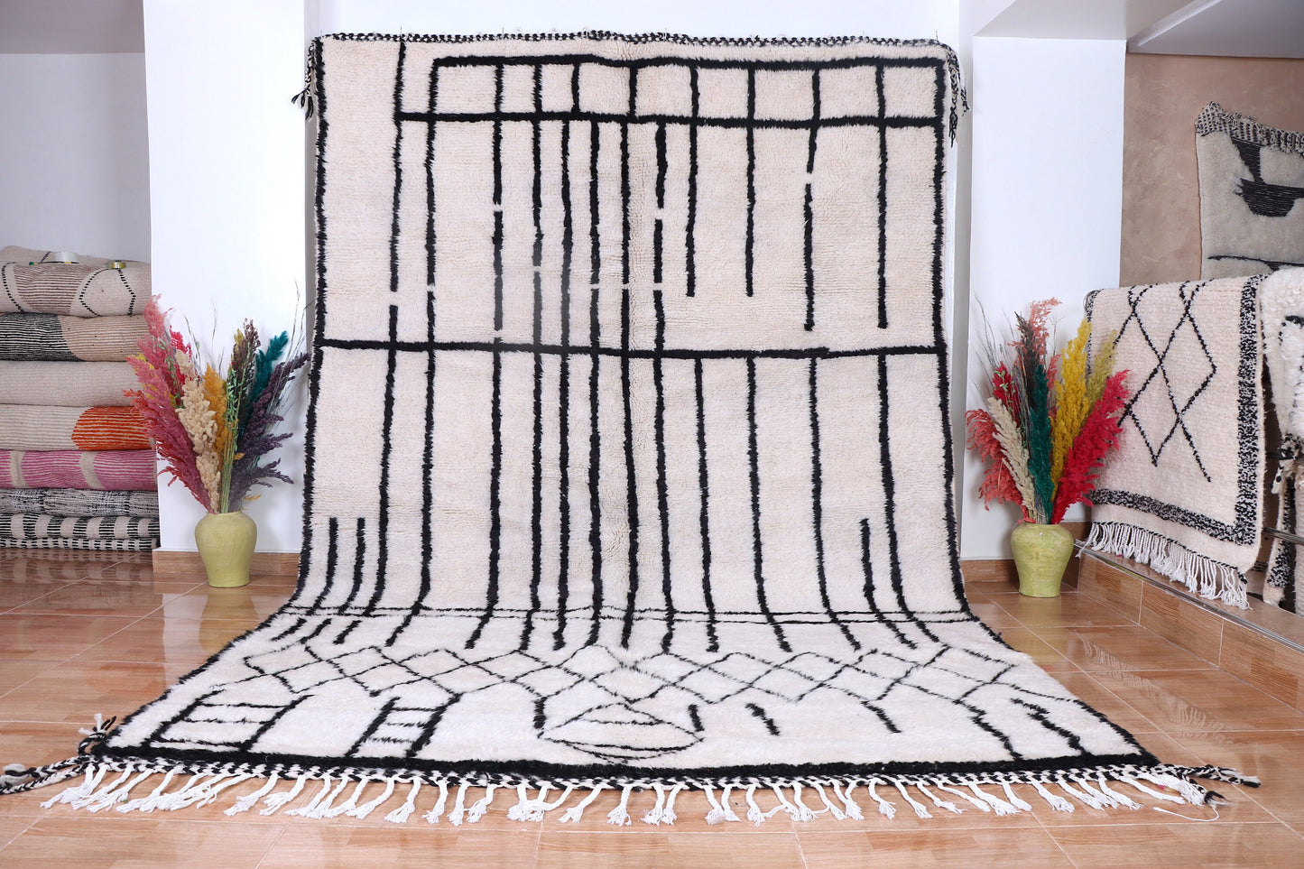 Authentic Beni ourain rug - Moroccan rug - Contemporary rug - custom area rug - Moroccan area rug - custom made rug - Moroccan area rug