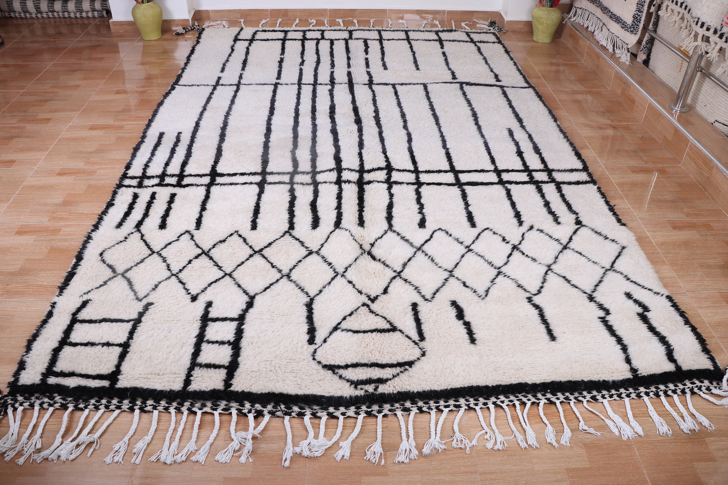 Authentic Beni ourain rug - Moroccan rug - Contemporary rug - custom area rug - Moroccan area rug - custom made rug - Moroccan area rug