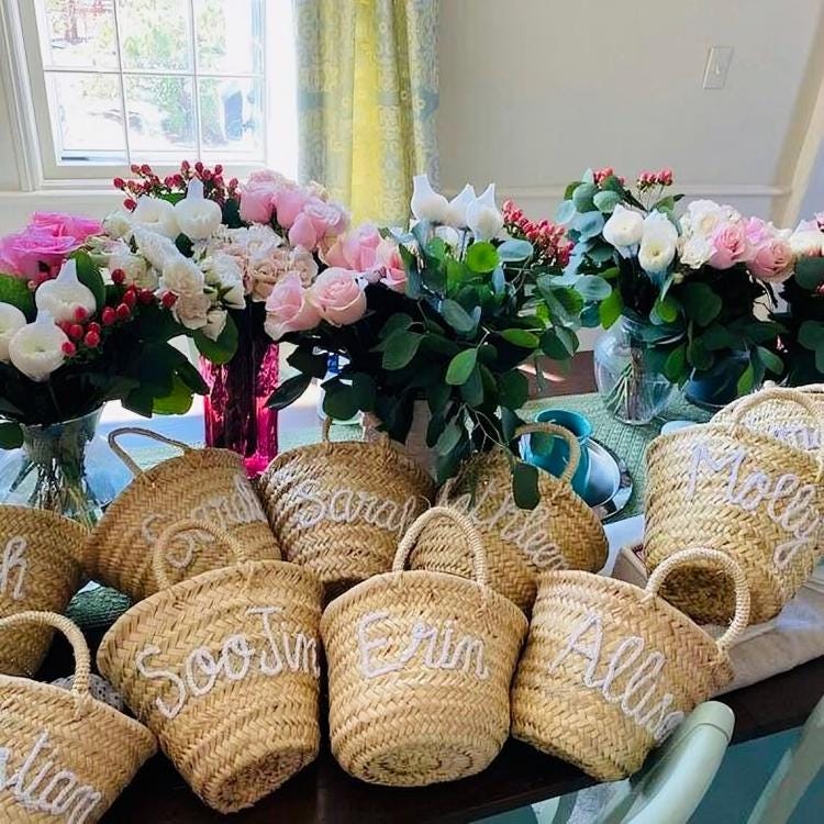 Straw bags Wedding guest gift Easter Basket Basket BACHELORETTE PARTY Bag Bridesmaid Gift Monogram basket Monogrammed bag