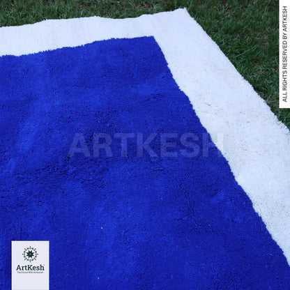 Moroccan rug blue -Berber rug - Custom moroccan rug - Beni ourain rug - Handmade rug - Plain wool rug - Solid blue rug - Custom made rugs