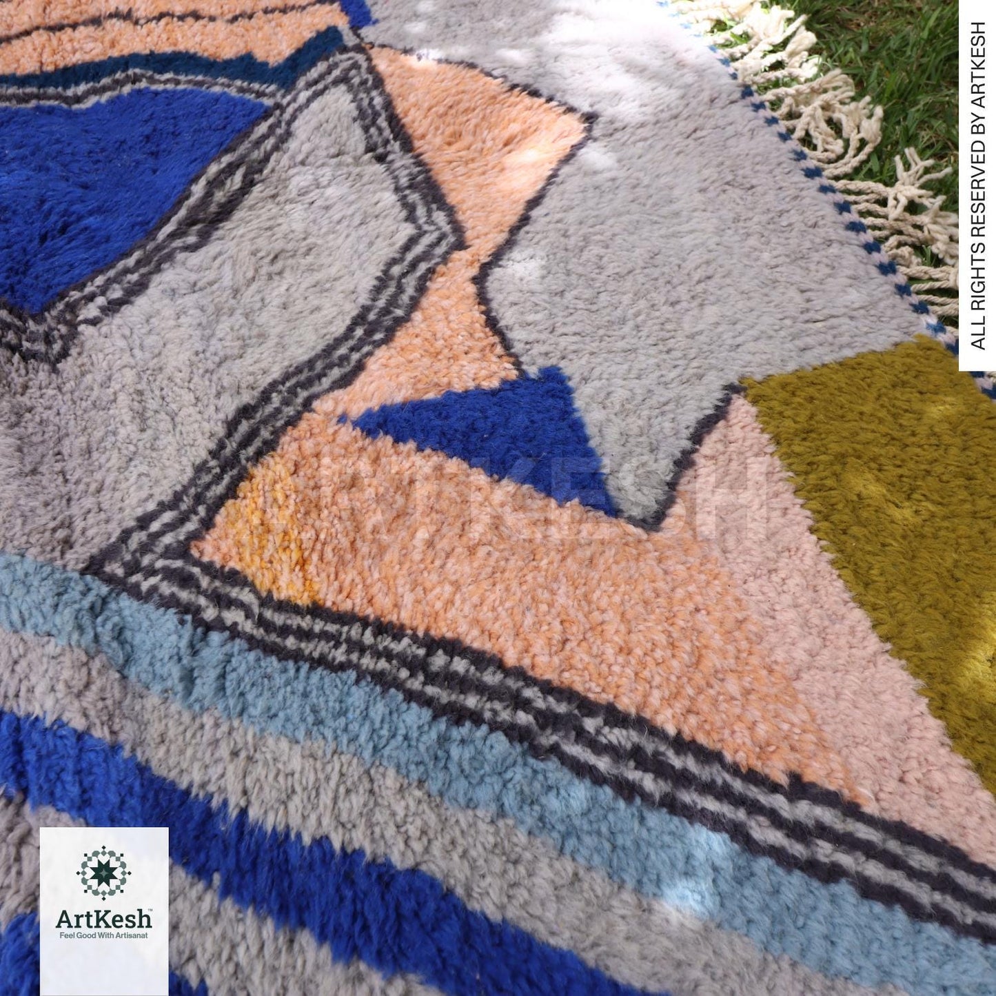 Bohemian Berber Rug | Custom Beni Ourain Floor Rug | Large Area Rug | Organic Wool Rug | Moroccan Rug | Living Room Rug | Hand Knotted Rug