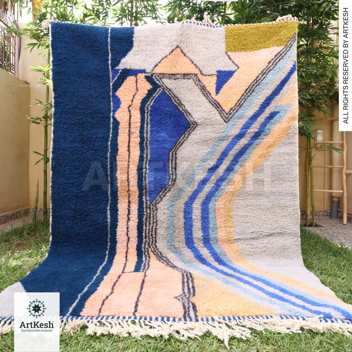 Bohemian Berber Rug | Custom Beni Ourain Floor Rug | Large Area Rug | Organic Wool Rug | Moroccan Rug | Living Room Rug | Hand Knotted Rug
