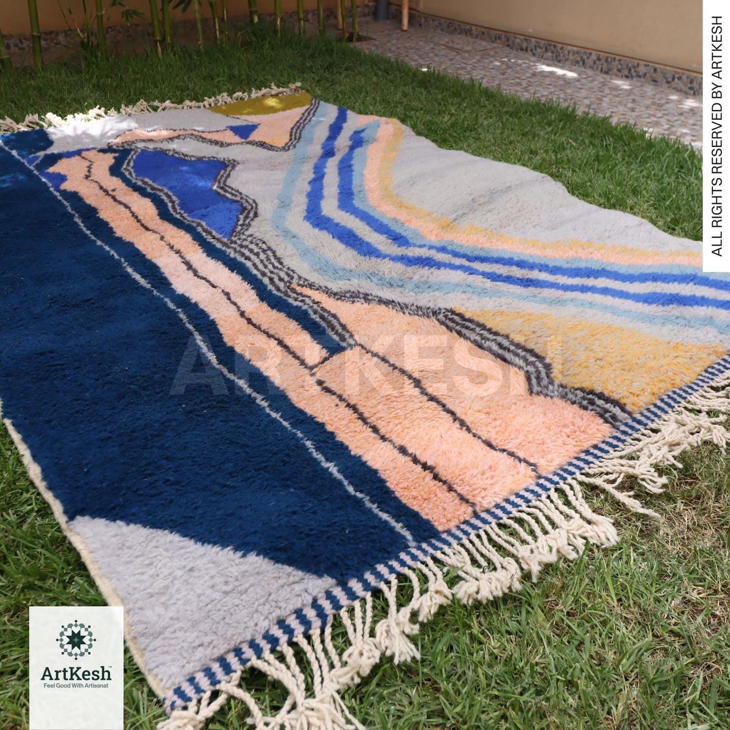 Bohemian Berber Rug | Custom Beni Ourain Floor Rug | Large Area Rug | Organic Wool Rug | Moroccan Rug | Living Room Rug | Hand Knotted Rug