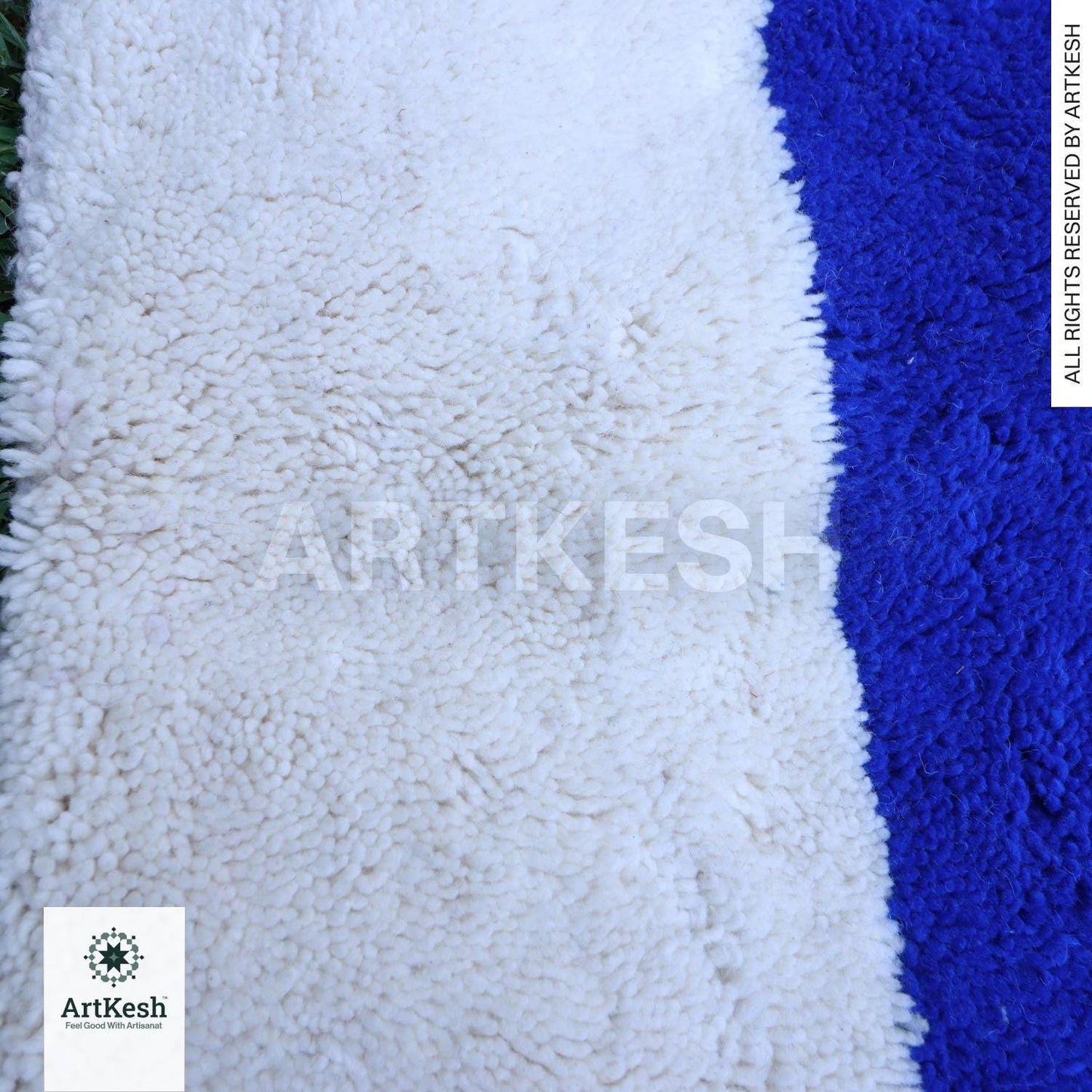 Moroccan rug blue -Berber rug - Custom moroccan rug - Beni ourain rug - Handmade rug - Plain wool rug - Solid blue rug - Custom made rugs