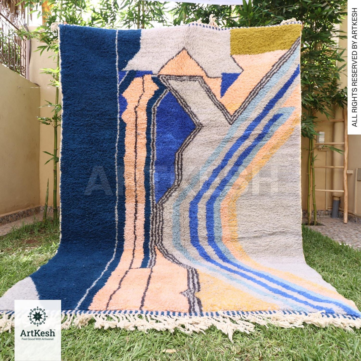 Bohemian Berber Rug | Custom Beni Ourain Floor Rug | Large Area Rug | Organic Wool Rug | Moroccan Rug | Living Room Rug | Hand Knotted Rug