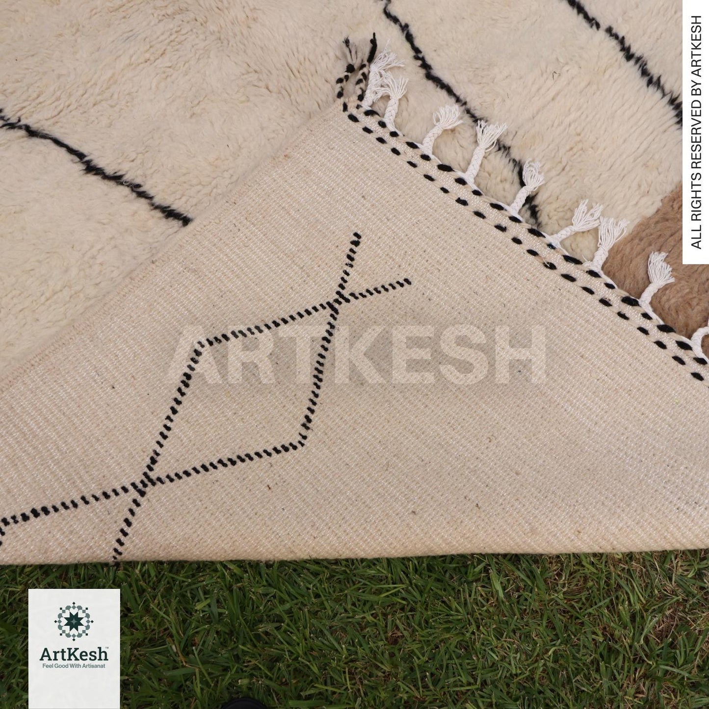 Bohemian Berber Rug | Custom Beni Ourain Floor Rug | Large Area Rug | Organic Wool Rug | Moroccan Rug | Living Room Rug | Hand Knotted Rug
