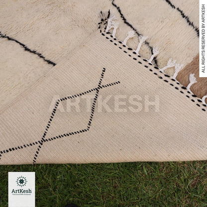 Bohemian Berber Rug | Custom Beni Ourain Floor Rug | Large Area Rug | Organic Wool Rug | Moroccan Rug | Living Room Rug | Hand Knotted Rug