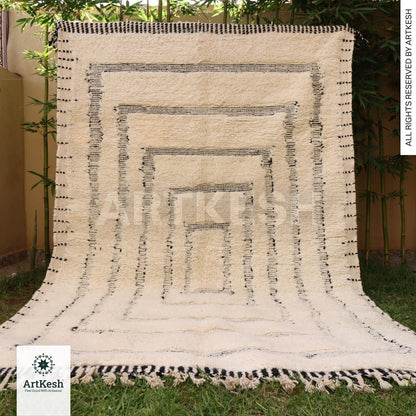 Bohemian Berber Rug | Custom Beni Ourain Floor Rug | Large Area Rug | Organic Wool Rug | Moroccan Rug | Living Room Rug | Hand Knotted Rug