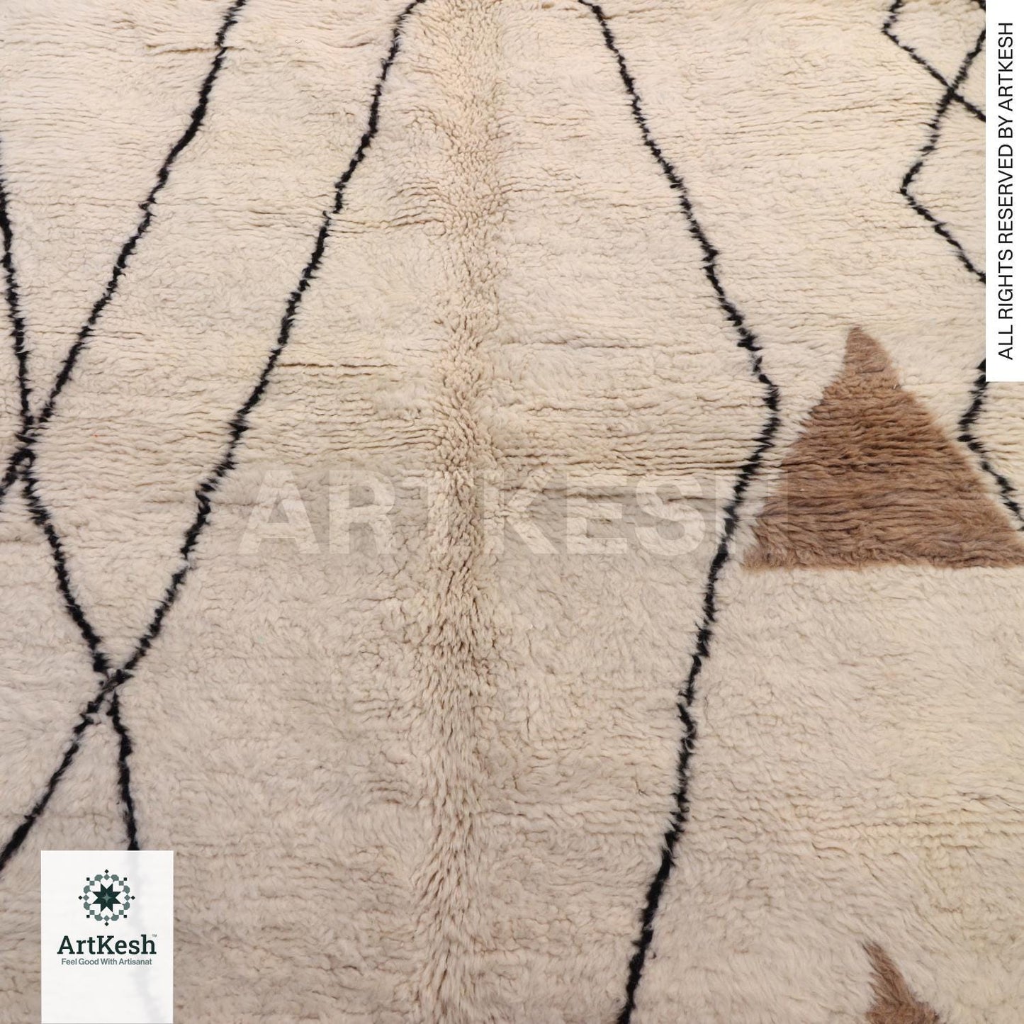 Bohemian Berber Rug | Custom Beni Ourain Floor Rug | Large Area Rug | Organic Wool Rug | Moroccan Rug | Living Room Rug | Hand Knotted Rug