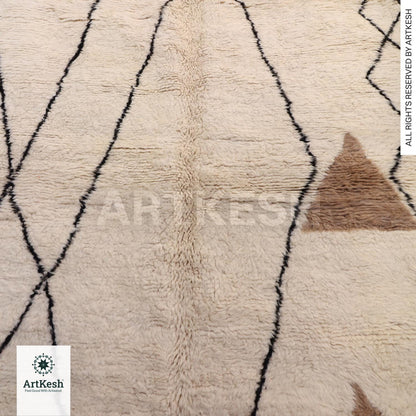 Bohemian Berber Rug | Custom Beni Ourain Floor Rug | Large Area Rug | Organic Wool Rug | Moroccan Rug | Living Room Rug | Hand Knotted Rug