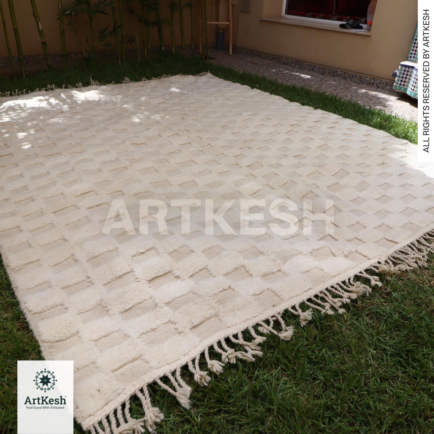 Moroccan Berber rug - Beni ourain rug - all wool berber rug - Custom area rug - handmade rug - Genuine lamb wool - Berber wool rug