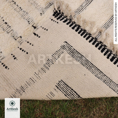 Bohemian Berber Rug | Custom Beni Ourain Floor Rug | Large Area Rug | Organic Wool Rug | Moroccan Rug | Living Room Rug | Hand Knotted Rug