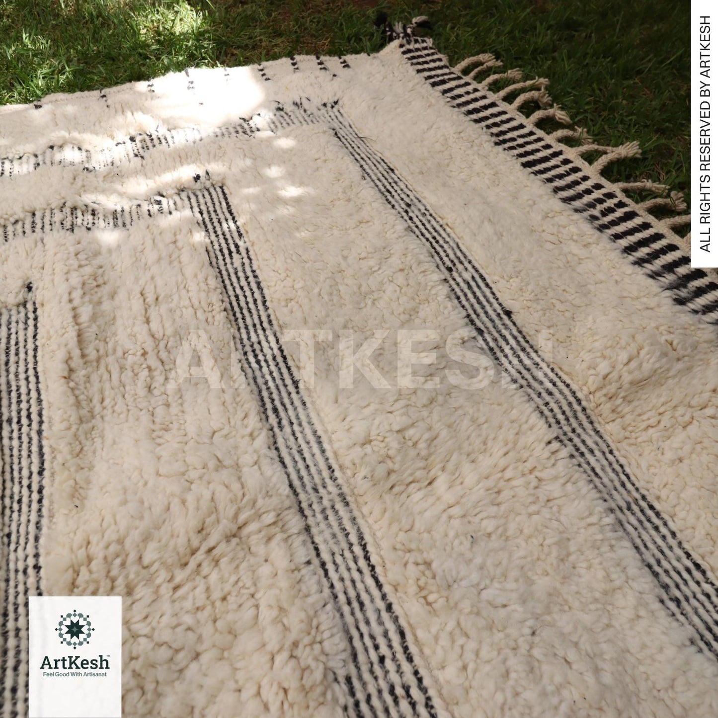 Bohemian Berber Rug | Custom Beni Ourain Floor Rug | Large Area Rug | Organic Wool Rug | Moroccan Rug | Living Room Rug | Hand Knotted Rug
