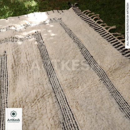Bohemian Berber Rug | Custom Beni Ourain Floor Rug | Large Area Rug | Organic Wool Rug | Moroccan Rug | Living Room Rug | Hand Knotted Rug