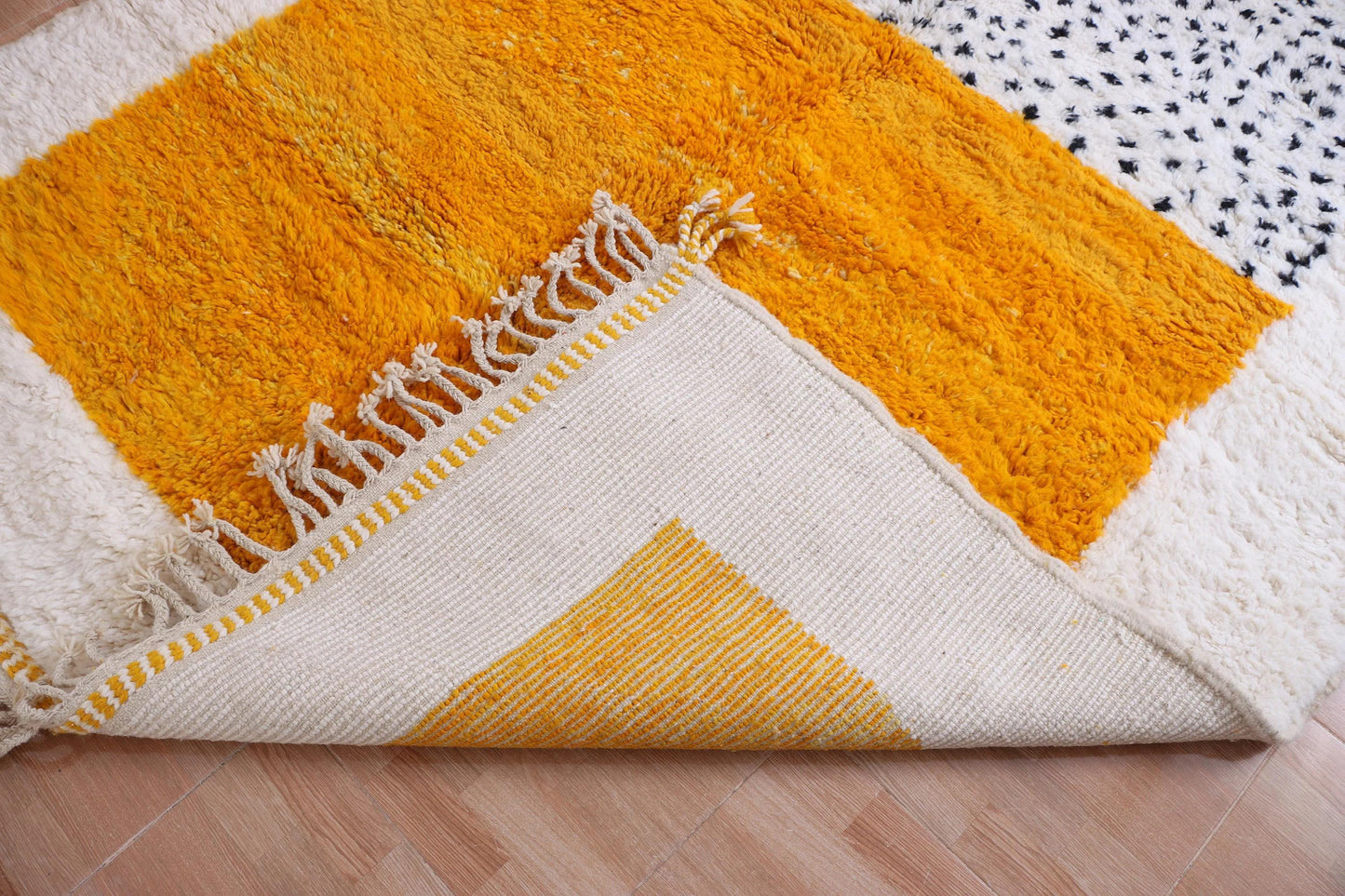 Gorgeous Beni Ourain Custom rugs living room -Berber Yellow rug -Amazing Multicolored Rug-Handmade Wool Rug-Berber Carpet-Genuine Wool Rug .