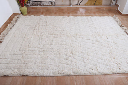 Moroccan rug ivory - Creamy rug - Moroccan cream rug - Wool berber rug - Beni ourain rug - Custom rug - Handmade rug - Moroccan area rug