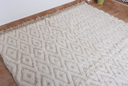 Moroccan rug ivory - Creamy rug - Moroccan cream rug - Wool berber rug - Beni ourain rug - Custom rug - Handmade rug - Moroccan area rug