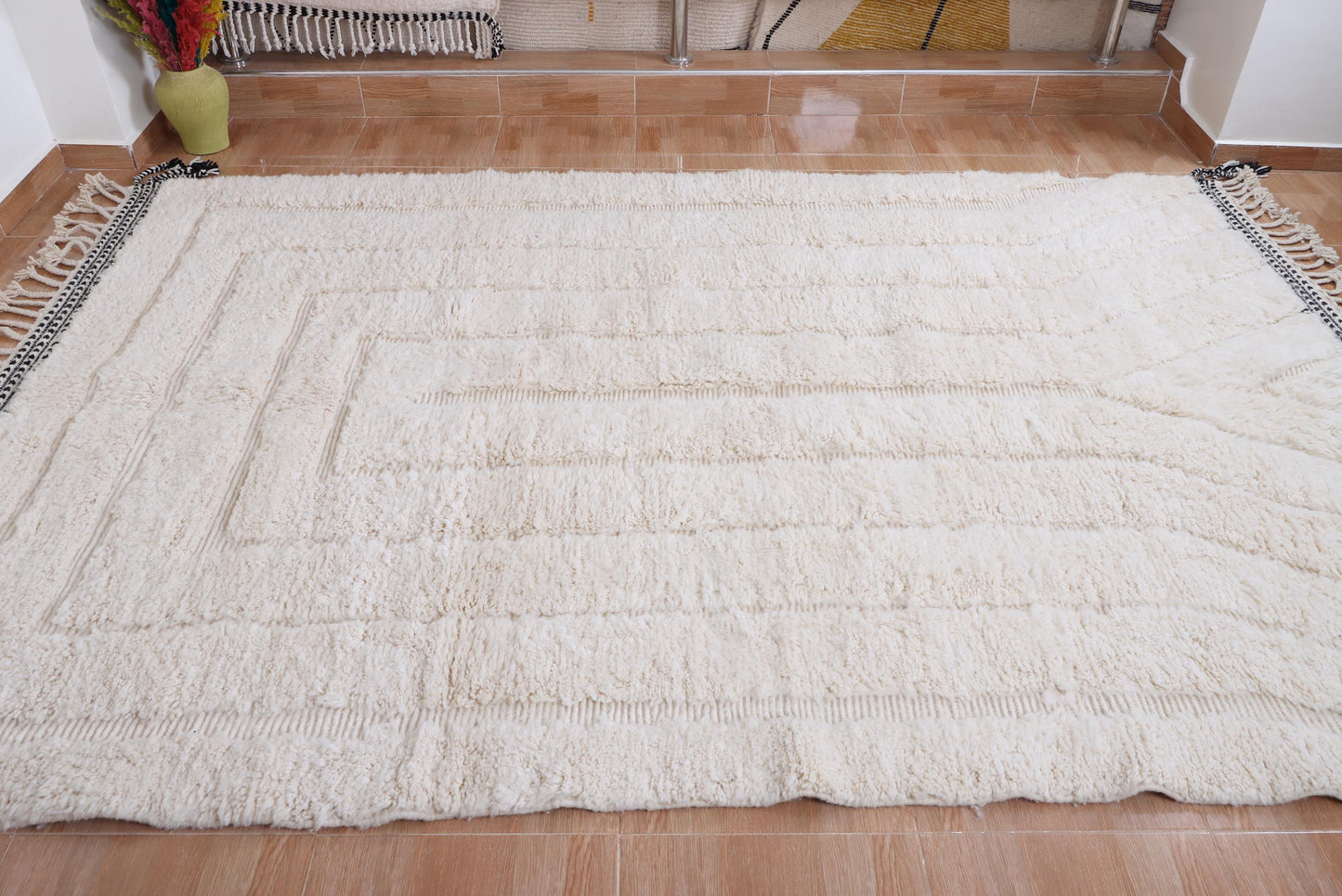 Moroccan rug hand knotted - Beni ourain rug - Wool berber rug - Custom rug - Handmade rug - Genuine lamb wool - Morocco rug - Beni rug