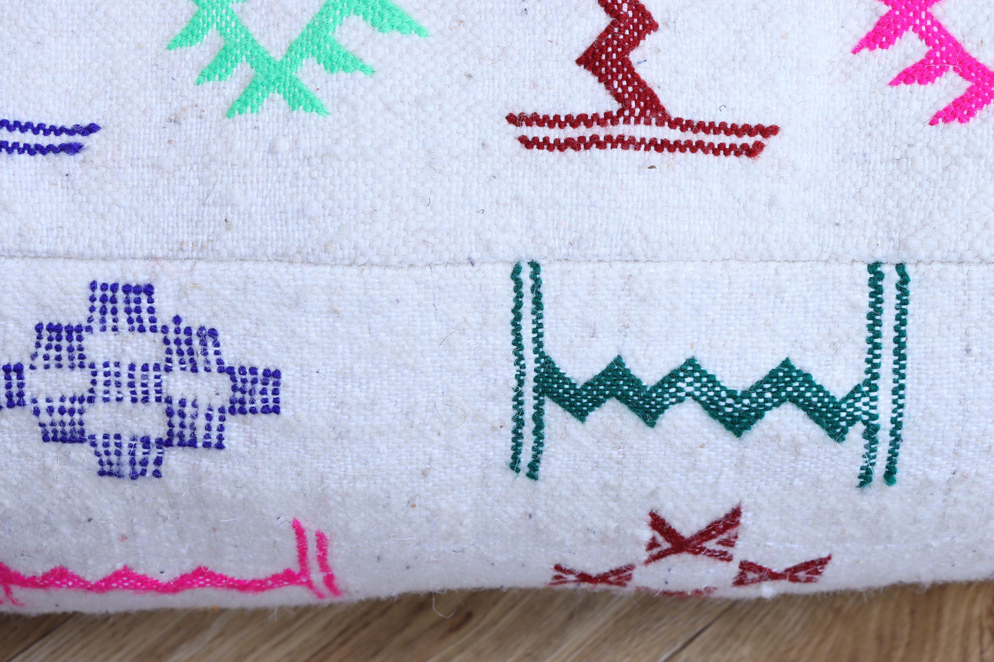 Moroccan Kilim Pouf Cover, Beni Ourain Floor Pillow, Floor Cushion Cover