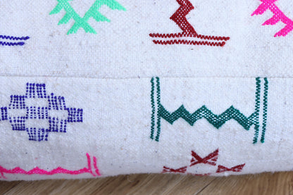 Moroccan Kilim Pouf Cover, Beni Ourain Floor Pillow, Floor Cushion Cover