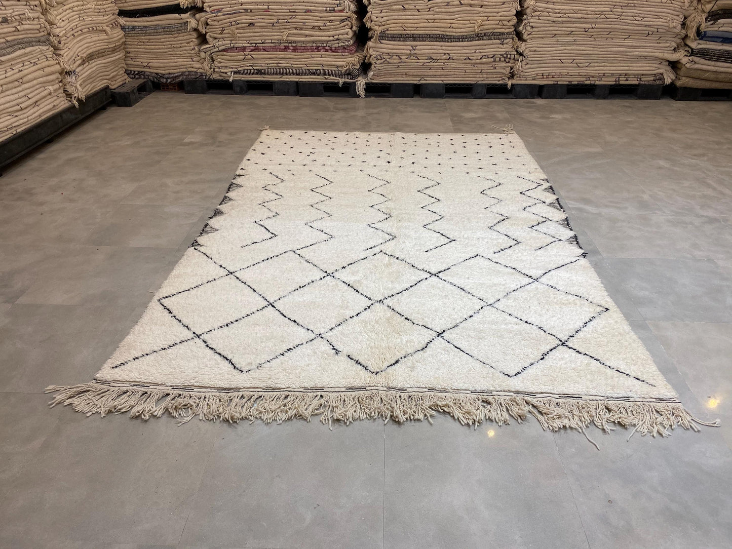 Bohemian Berber Rug | Custom Beni Ourain Floor Rug | Large Area Rug | Organic Wool Rug | Moroccan Rug | Living Room Rug | Hand Knotted Rug