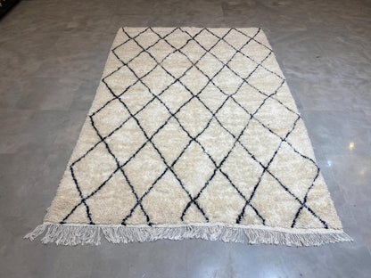 Bohemian Berber Rug | Custom Beni Ourain Floor Rug | Large Area Rug | Organic Wool Rug | Moroccan Rug | Living Room Rug | Hand Knotted Rug